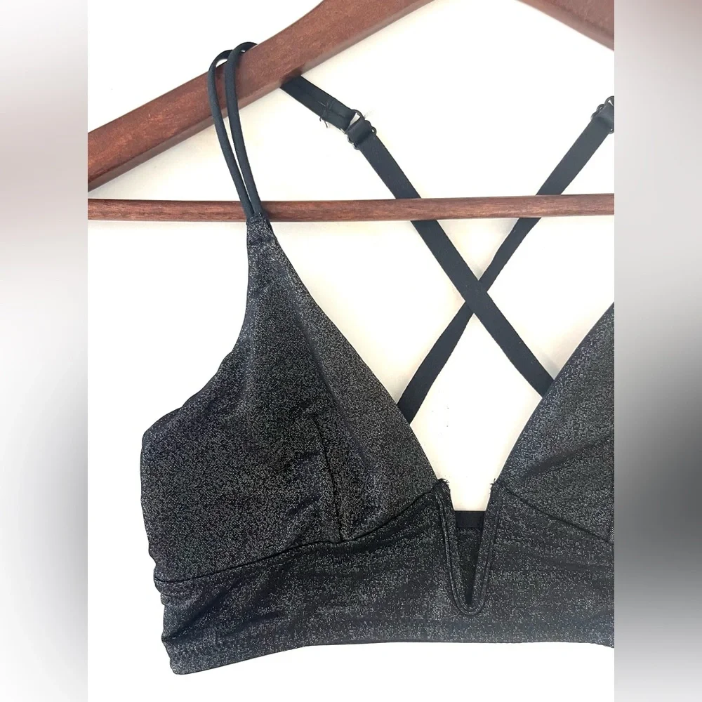3 for 20 AUDEN Target‎ Bralette NWT Black Shimmer Crossback V Front | S